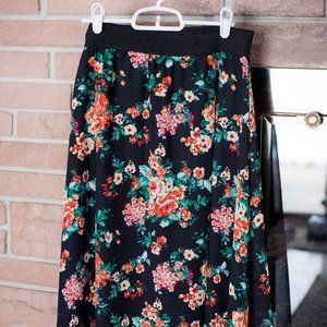 LuLaRoe Lola Orange Floral Skirt